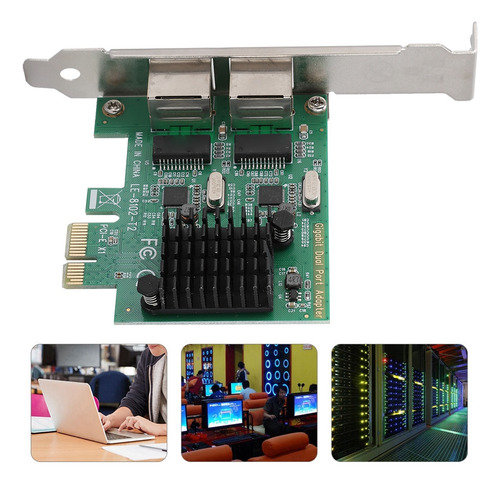 Rede Gigabit Pci-ex1 De Porta Dupla 10/100/1000 Mbps Rj-45*