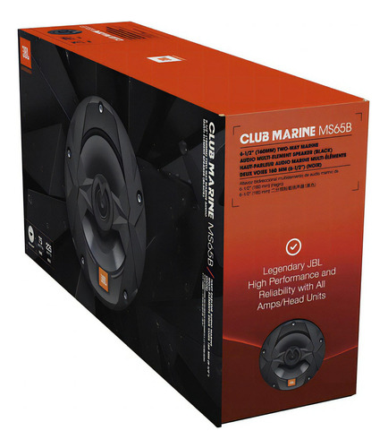 Conjunto de alto-falantes Jbl Club Marine Mod MS65b de 6,5 polegadas - preto