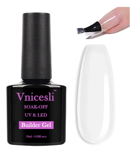 Vnicesli Gel Constructor De Esmalte De Uas De Gel Blanco Lec