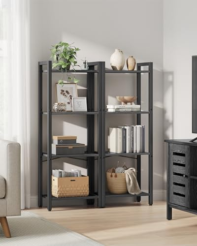 Estante De Libros Alto De 4 Niveles Vasagle, Librero Con Arm