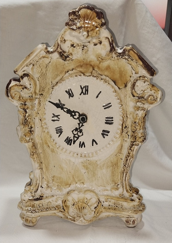 Antiguo Reloj De Mesa Porcelana Vox Tonic Bellísimo Funciona