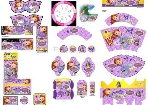 Kit Imprimible Princesa Sofia Cotillon Candy Bar Cumpleaño!!