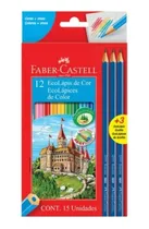 Comprar Set 12 Lapices De Colorear + 3 Lapices Grafito Faber-castell