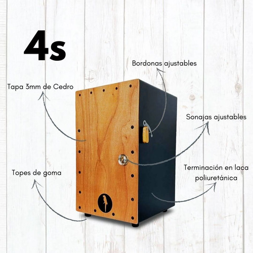 Imagen 2 de 10 de Cajon Dual - 4 Sonidos - Flamenco Y Peruano Bordonas/sonajas