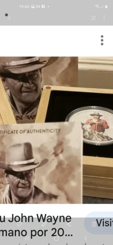 Onza Plata 9999 Moneda Dolar John Wayne Con Estuche Certific