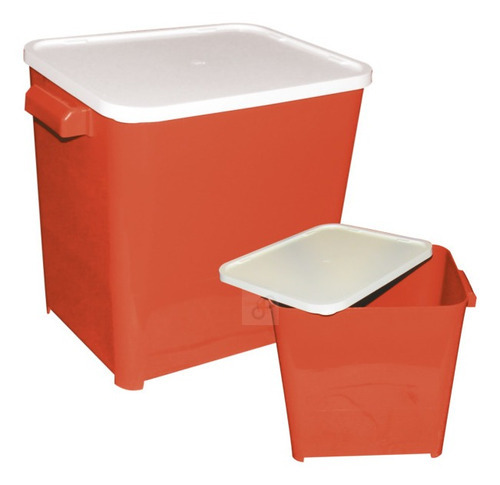 Porta Ração Pote Portátil Para Até 6 Kg Furacão Pet Cor Vermelho