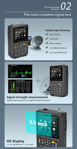 Analizador De Espectro Dvb-s2 Satellite Tv Finder Mpeg-2/4