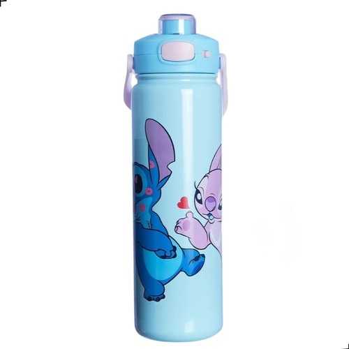 Garrafa Termica Agua Stitch Namorados Licenciada 700ml Alça