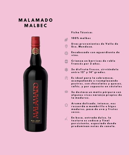 Malamado Malbec 6u Vino Fortificado Envio Gratis Todo Pais