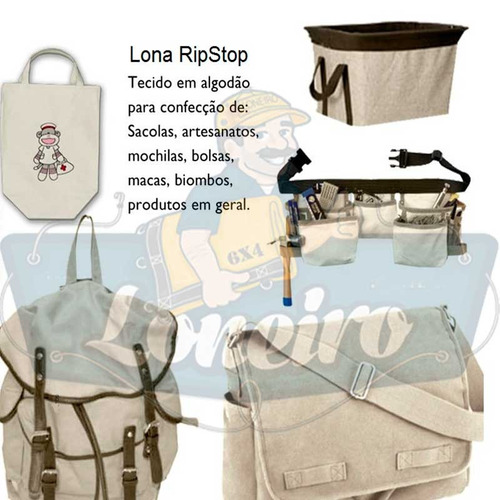 Imagem 7 de 7 de Lona Encerada Ripstop 1x1,8 Algodão Caqui Tecido Forte Leve