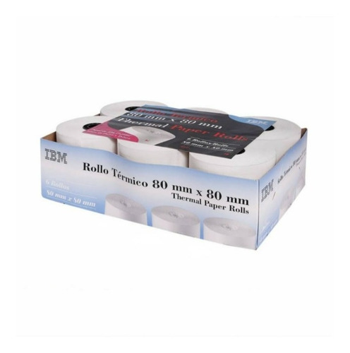6 Rollos De Papel Termico Ibm 80 X 80mm Alta Calidad