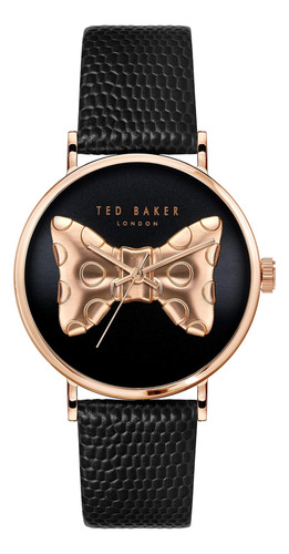 Reloj Ted Baker Para Mujer Con Correa De Piel De Lagarto Neg
