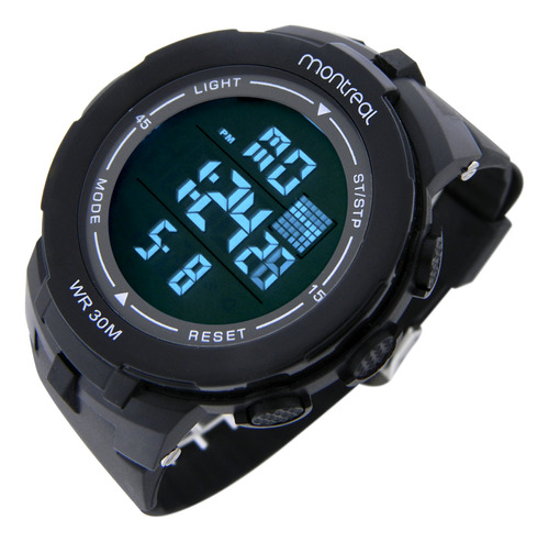 Reloj Montreal Hombre Ml1652 Digital Alarma Luz Cronómetro