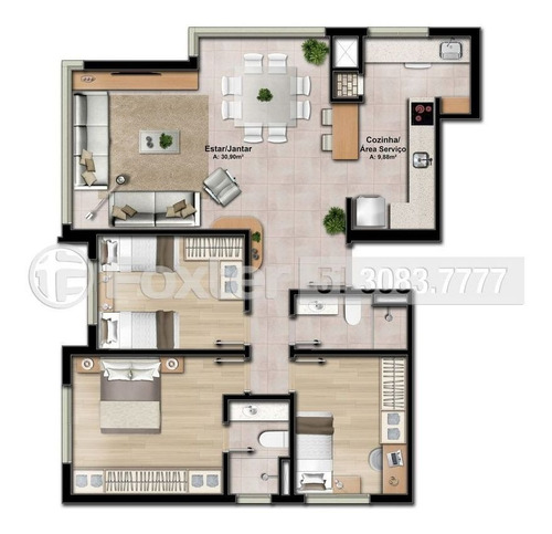 Imagem 11 de 30 de Apartamento, 3 Dormitórios, 98.29 M², Cristo Redentor - 173746