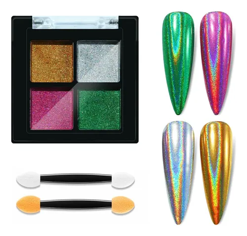 Mesiyun Nail Art Espejo Sólido Aurora Polvo Holográfico Crom