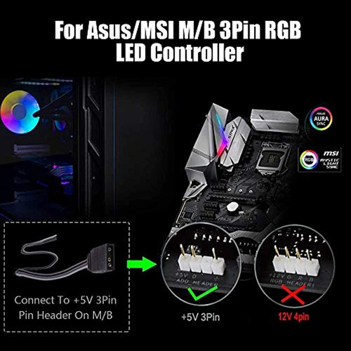 Imagen 7 de 7 de Hlt 12 Vías 5v 3 Pin Argb Hub Rgb Led Splitter Hub Con Pmma