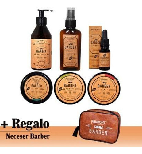 Kit Para Barba De Lujo Primont Barber + Bolsito De Regalo