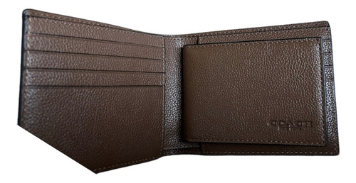 Cartera Coach Con Tarjetero Original Y Nueva Marrón Oscuro