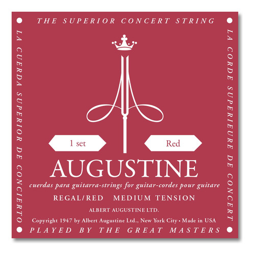 Albert Augustine 531a Regal Red Label Cuerda Para Guitarra