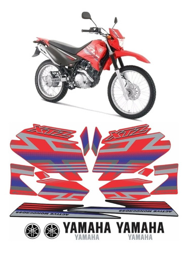 Kit Adesivos Yamaha Xtz 125 2009 Vermelha 10177