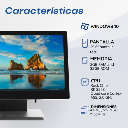Punto De Venta Windows 10 Pantalla Táctil 15.6''