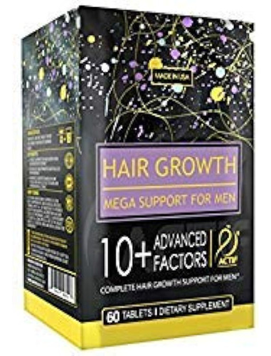 Actif Hair Growth For Men Mega Support 10+, Non-gmo, Detiene