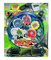 Comprar Brinquedo 4 Beyblade Metal Luz Led Com Pista E 2 Lançadores Cor Beyblade Metal LED Speed Color Arena de Combate Pista e Lançadores