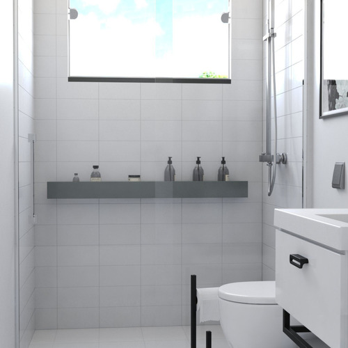 Porta Shampoo Linear 120cm Venturi Chumbo Fosco Eg