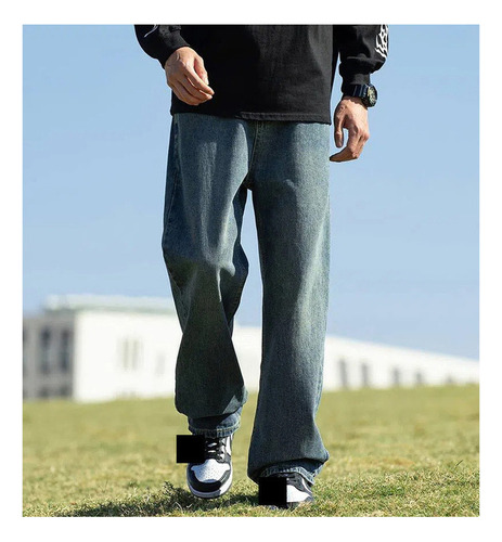 Bolso Jeans Pantalón Ancho Corte Recto Carpintero Unisex