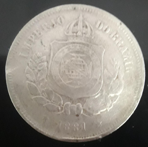 Imagem 2 de 3 de Moeda 100 Réis Ano 1881 Brasil
