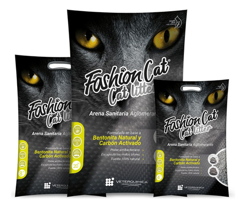 Fashion Cat Litter Carbón 8 Kg x 8kg de peso neto  y 8kg de peso por unidad