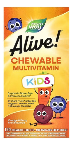 Alive Kids Multivitamínico Infantil 120comp Mastig - Imp Eua