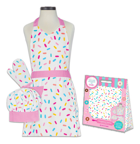 Conjunto De Delantal Manopla Y Gorro De Chef Para Niño 100 %
