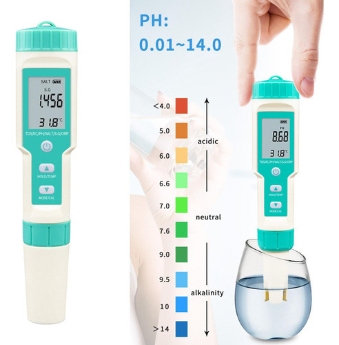 Medidor Digital De Calidad Del Agua 7 En 1 Ph Tds Temp Ec