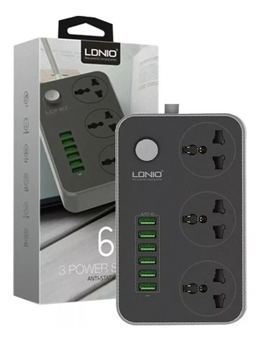 Zapatilla 6 Usb Carga Rapida 3.4amp + 3 Tomas Alargue 2mt!!!