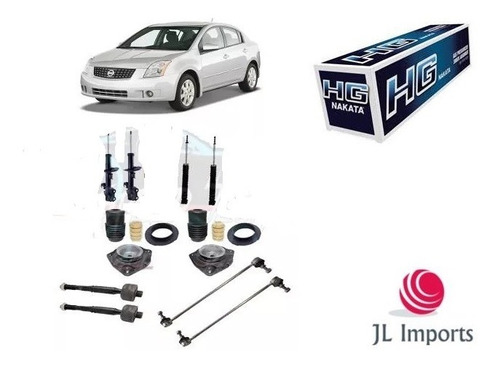 Kit 04 Amortecedor Coxim Batente Bieleta Axial Nissan Sentra