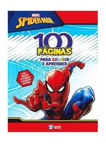 Livro Infantil 100 Páginas Para Colorir Homem Aranha Marvel