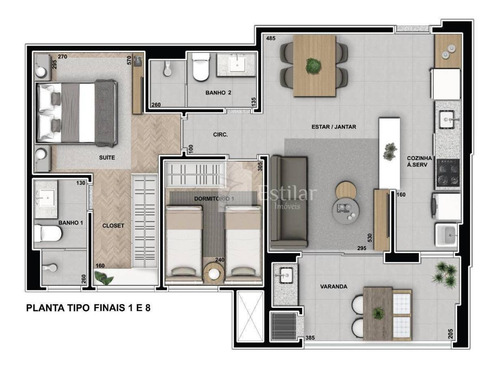 Imagem 12 de 29 de Apartamento 02 Quartos (01 Suíte) No Boa Vista, Curitiba - Ap3194
