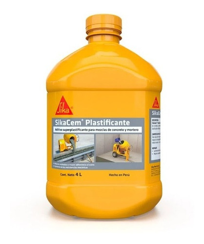 Aditivo Para Morteros Y Hormigones Sikacem Plastificante 4l