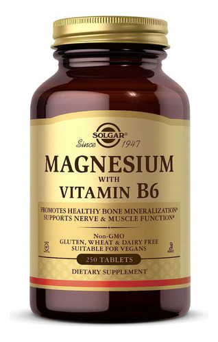 Magnesio Con Vitamina B6 Solgar 250 Tabletas