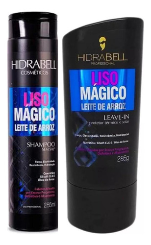 Kit Hidrabell Liso Mágico - Shampoo 285ml + Leave-in 250g
