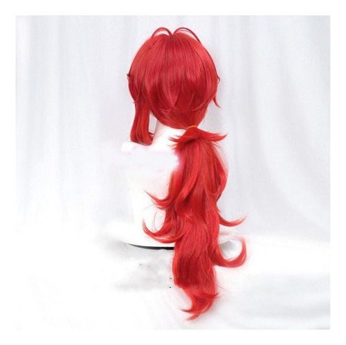Peluca De Cosplay Impact Diluc Para Halloween, Pelo Rojo