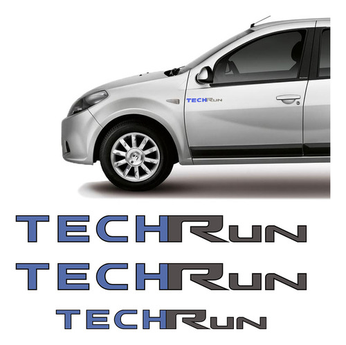 Adesivo Tech Run Renaut Sandero Kit Com 3