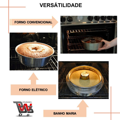 Imagem 4 de 6 de Forma Assadeira De Bolo Redonda Com Furo 22 Cm