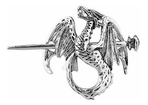Horquillas - Lux Accessories Silver Tone Mystical Dragon Nai