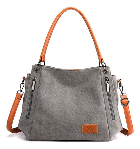 Bolso De Lona Simple Para Mujer Con Bandolera De Gran Capaci