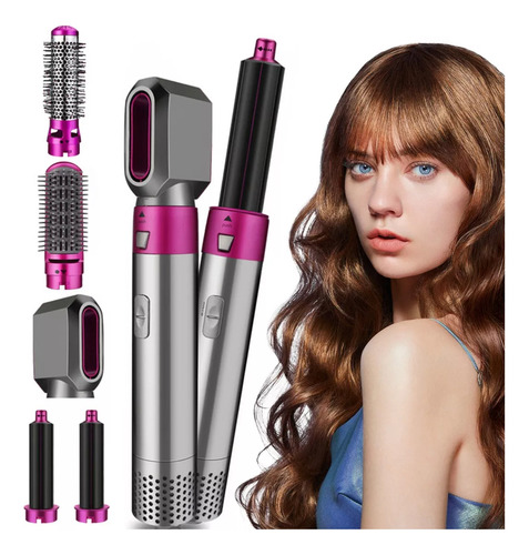 Escova De Vassoura De Cabelo Epsilon 5 Em 1 Rosa E Cinza