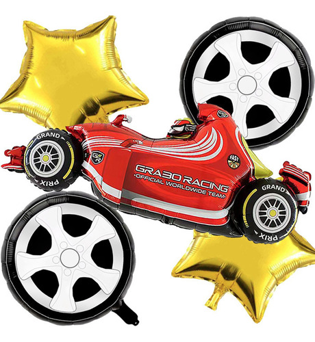 Set Globos Decoracion Autos Racing Carreras Coche  