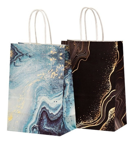 Imagen 2 de 4 de Bolsas De Papel Con Diseños 21x15x8cm - Pack X12