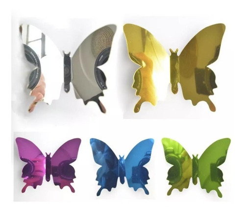 10 Paquetes De Mariposas Pared Fluorescente Color Forma